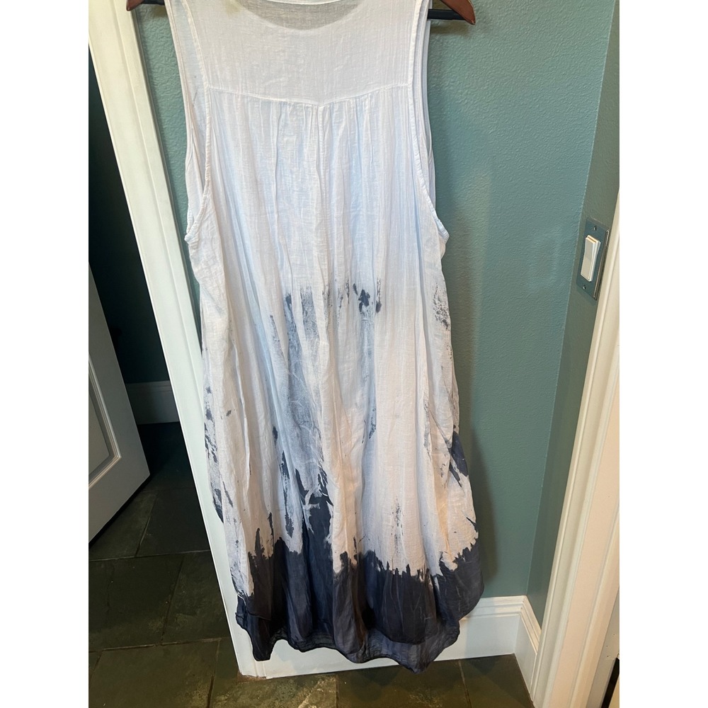 Meo Meli Italy Sleeveless High Low Max Dress Lagenlook Asymmetrical Boho Fairy L